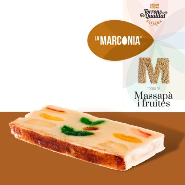 Turrón de mazapán con frutas de 300gr. La Marconia