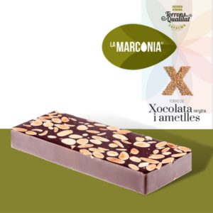 torró de xocolata negra amb atmetlles La Marconia de 300gr